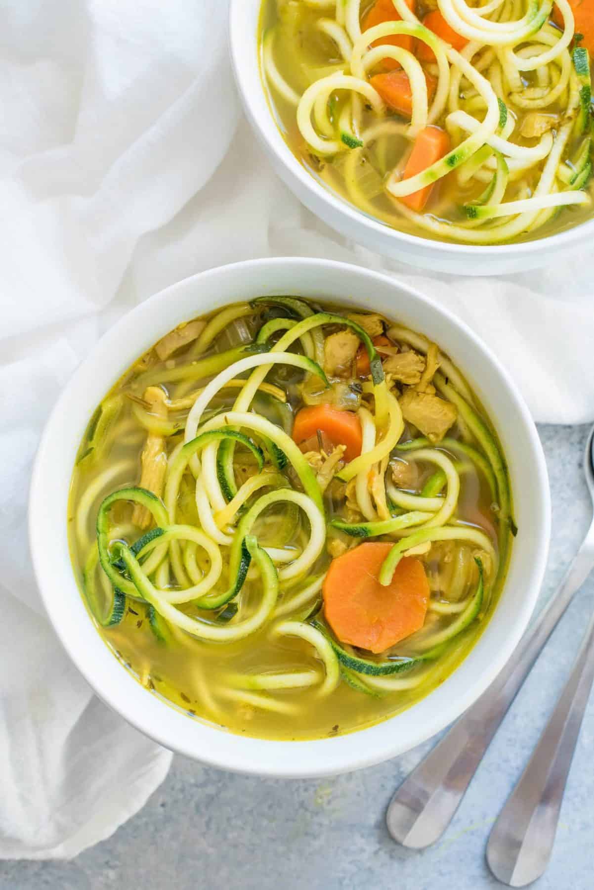 Anti-Inflammatory Turmeric Chicken Zoodle Soup