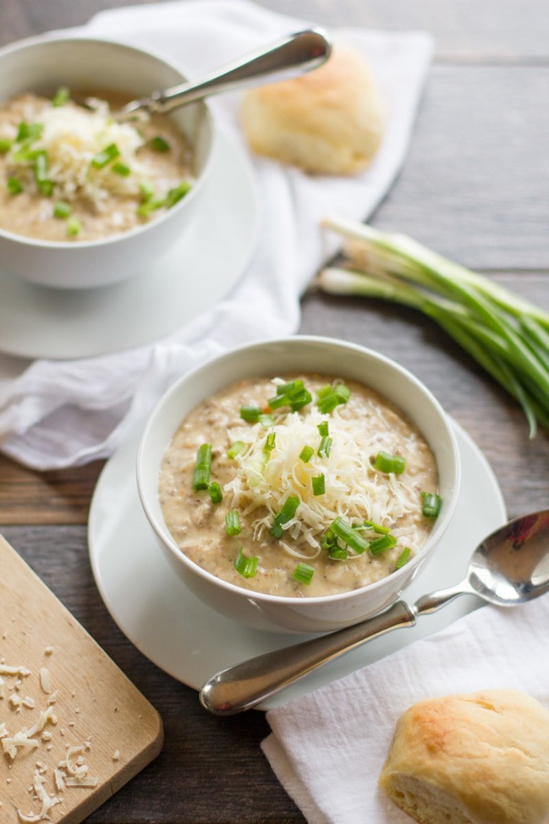 Slow Cooker Cheeseburger Potato Soup