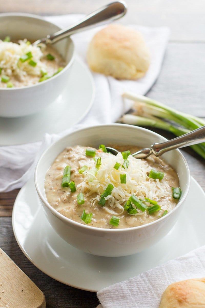 Slow Cooker Cheeseburger Potato Soup