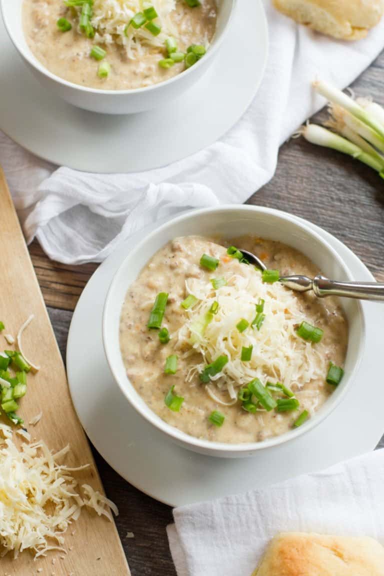 Slow Cooker Cheeseburger Potato Soup