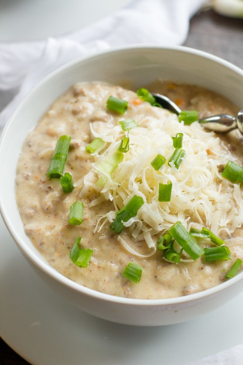 Slow Cooker Cheeseburger Potato Soup