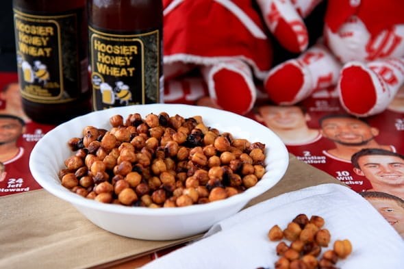 sweet and spicy roasted chickpeas