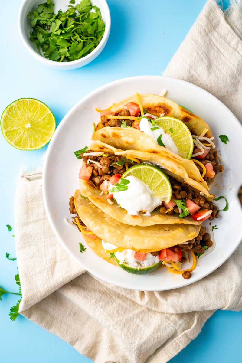 Meatless Lentil Tacos (Vegan Tacos Option)