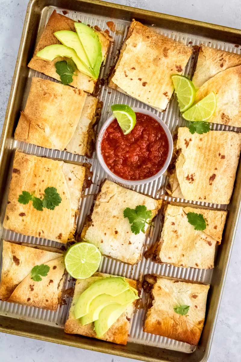 Ground Beef Sheet Pan Quesadillas