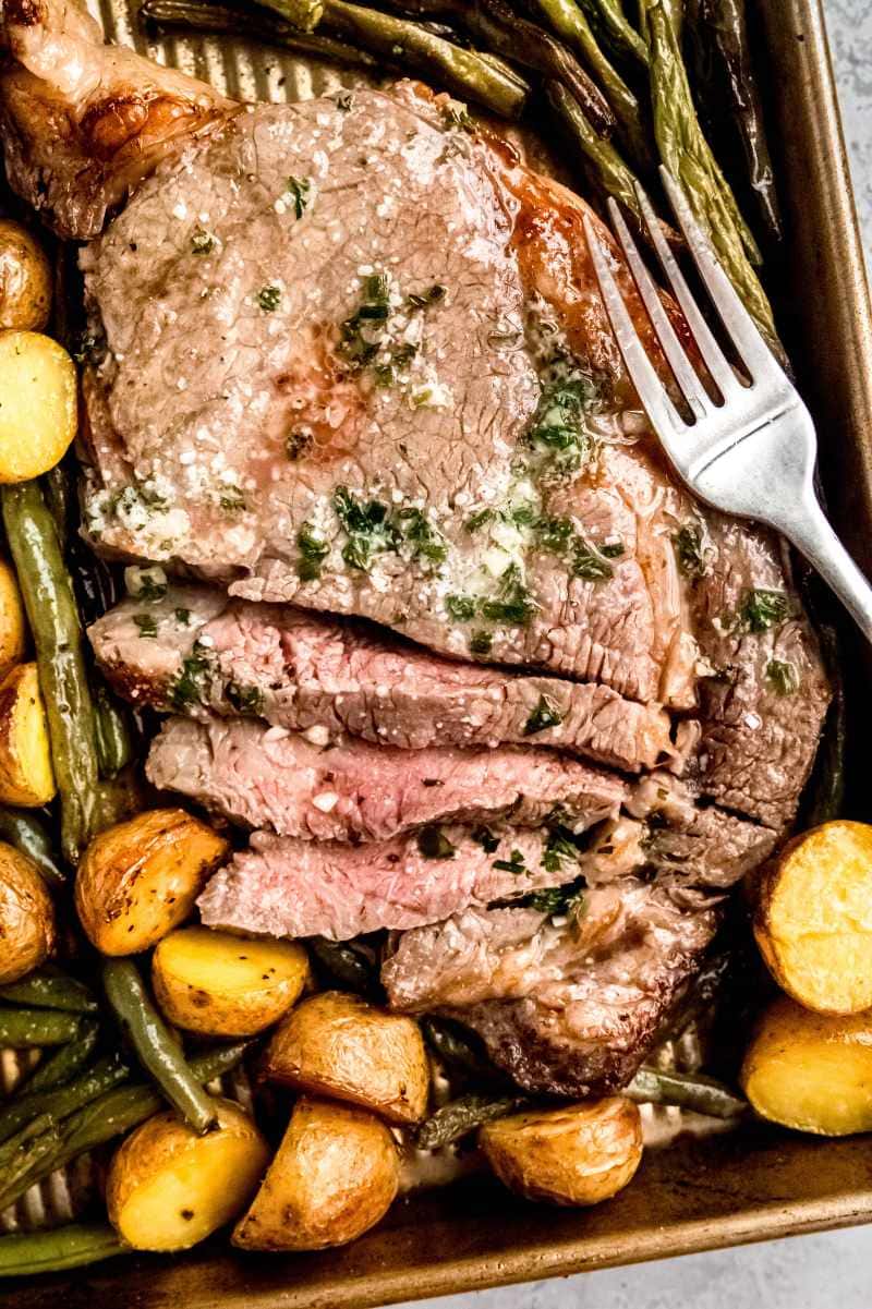 Sheet Pan Garlic Butter Steak and Potatoes