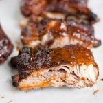 Slow Cooker Barbecue Ribs on a white background, with text overlay