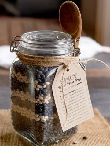 Spicy Black Bean Soup in a Jar