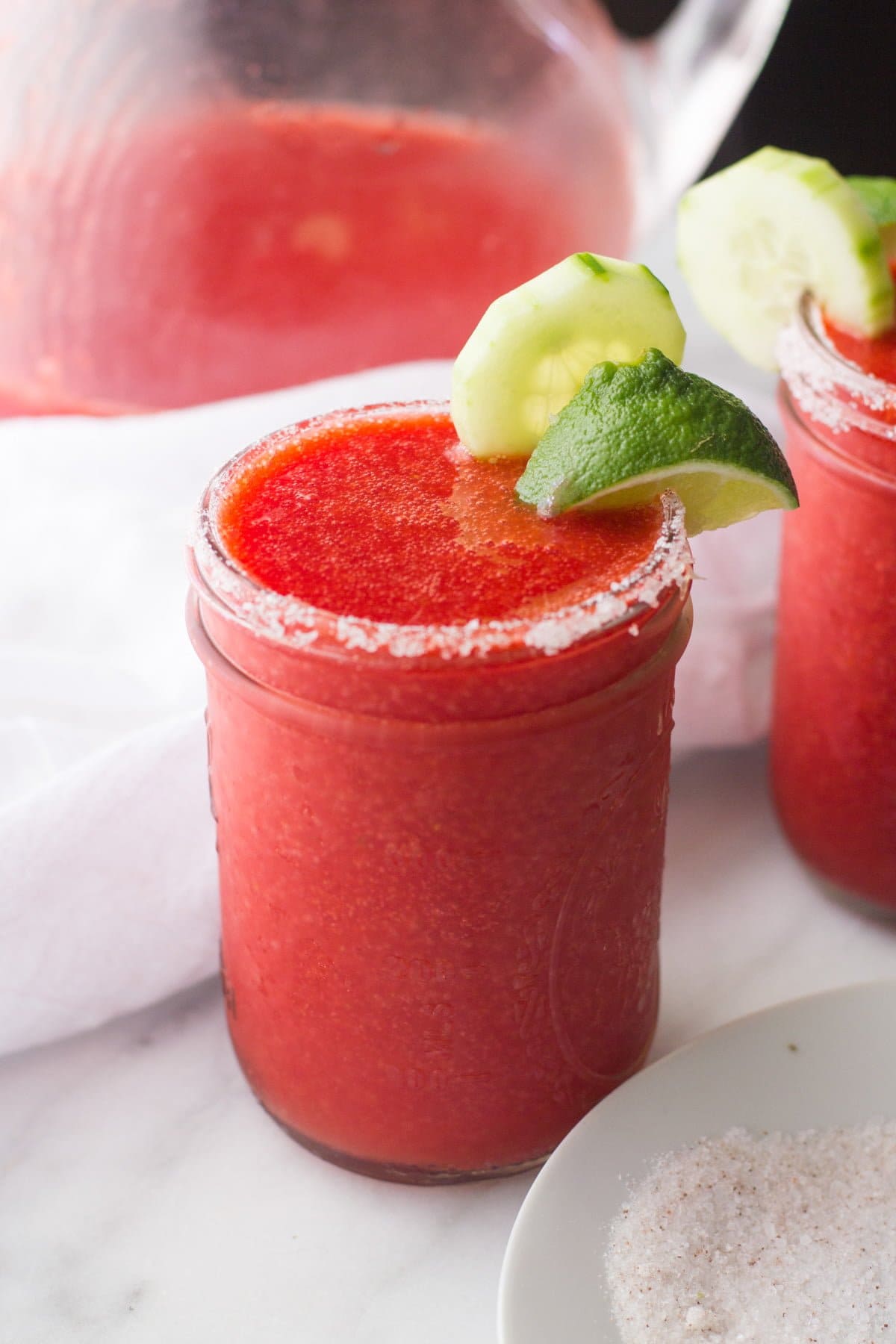 Frozen Cucumber Strawberry Margaritas