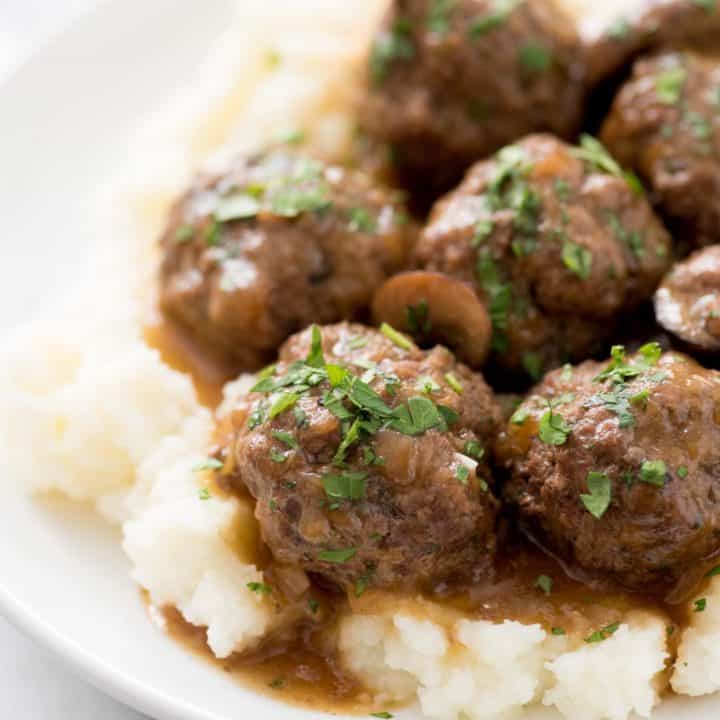 Instant Pot Swedish Meatballs with Mushroom Gravy