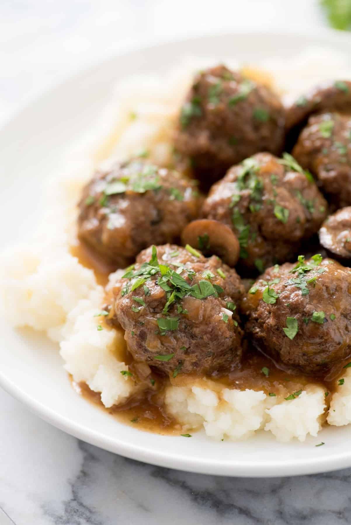 Instant Pot Swedish Meatballs with Mushroom Gravy