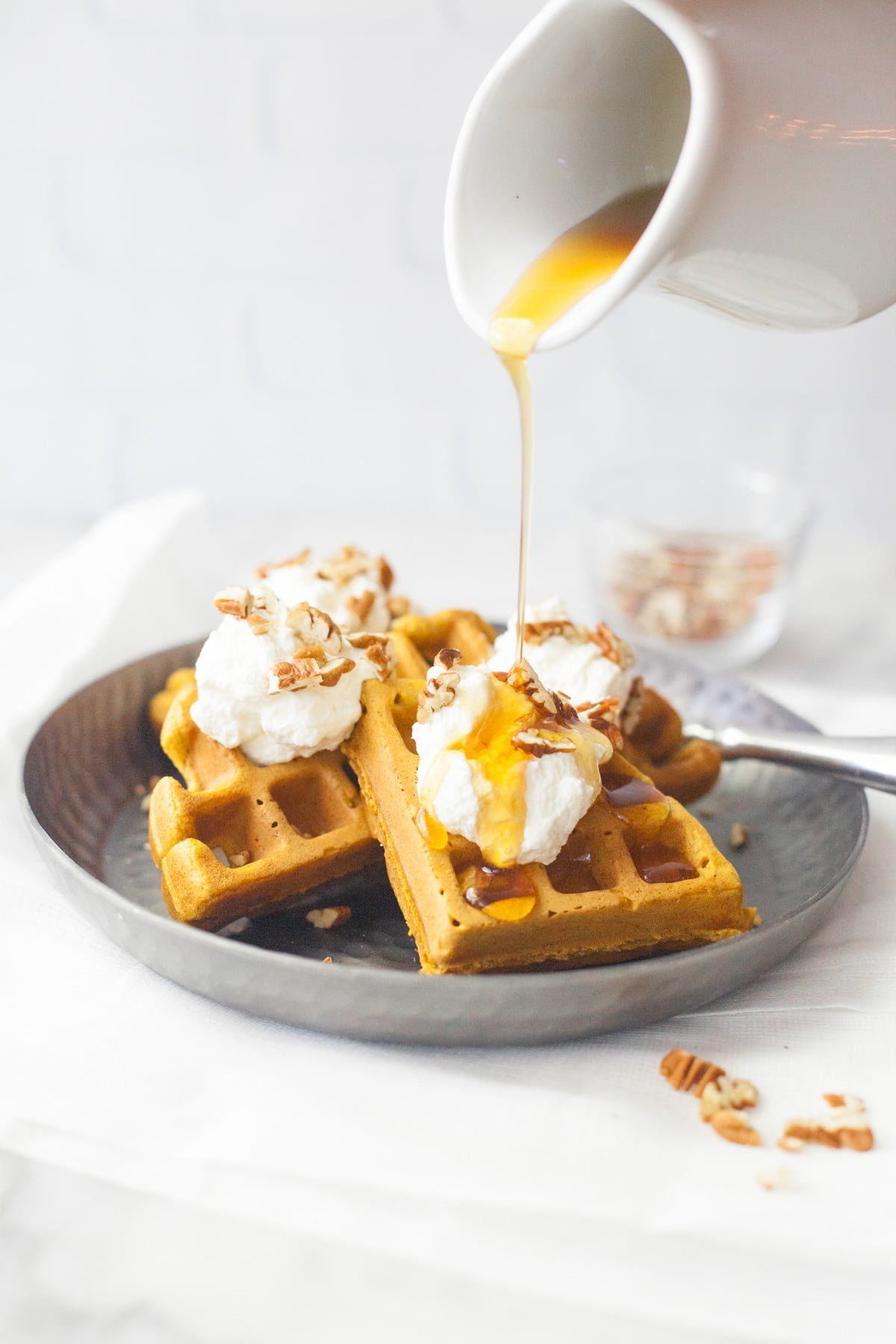 Easy Pumpkin Waffles Recipe (Whole Wheat)